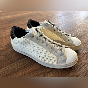 P448 Leather Women’s John Perforated Cross Low Top White Shoes Sneakers 39